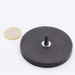 Aimant Néodyme Antiglisse diamètre 66 mm avec Tige Filetée