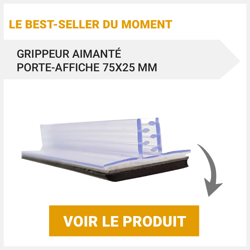 Grippeur aimanté - Porte affiche 75x25mm
