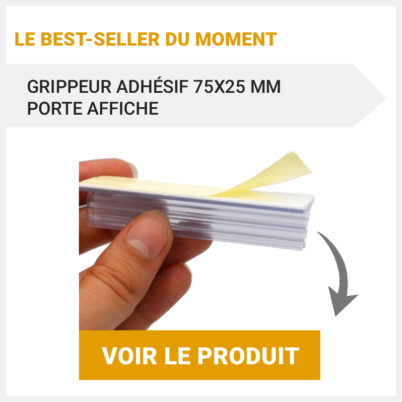 Grippeur adhésif - Porte affiche 75x25mm