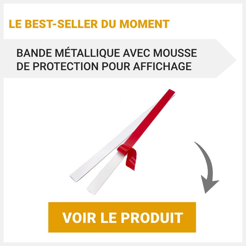 Bande Métallique Adhésive avec Mousse pour Affichage